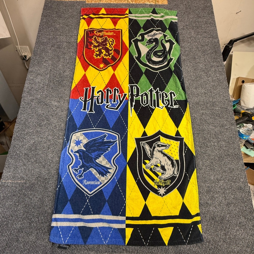 Harry Potter Hogwarts Houses Beach Towel Jerry Leigh Cotton 27x55 V1776A